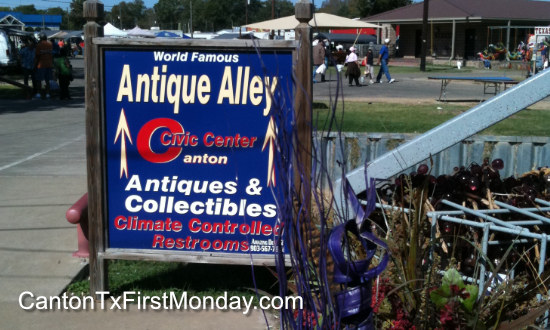 Antique Alley at Canton First Monday Trade Days in Texas ... indoor booths and selling spaces for vendors