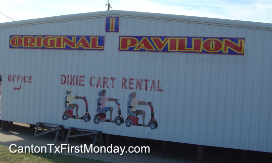The Original Pavilion and Dixie Cart Rental at First Monday Trade Days in Canton Texas