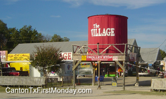 Entrance area to The Village, at First Monday Trade Days in Canton TX