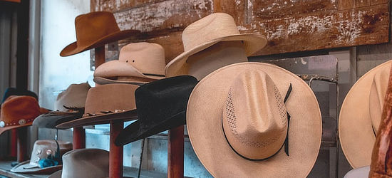 Here in Texas, we love hats, and cowboy hats ... shop for them at First Monday Trade Days