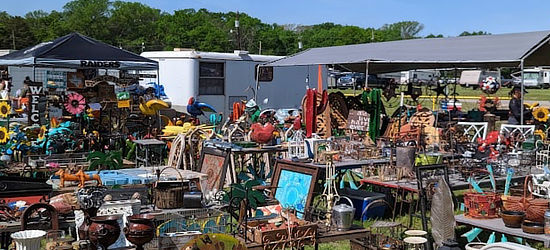 Outdoor vendor booths at First Monday Trade Days