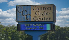 The Highway 64 Gate at the Canton Civic Center, west of downtown